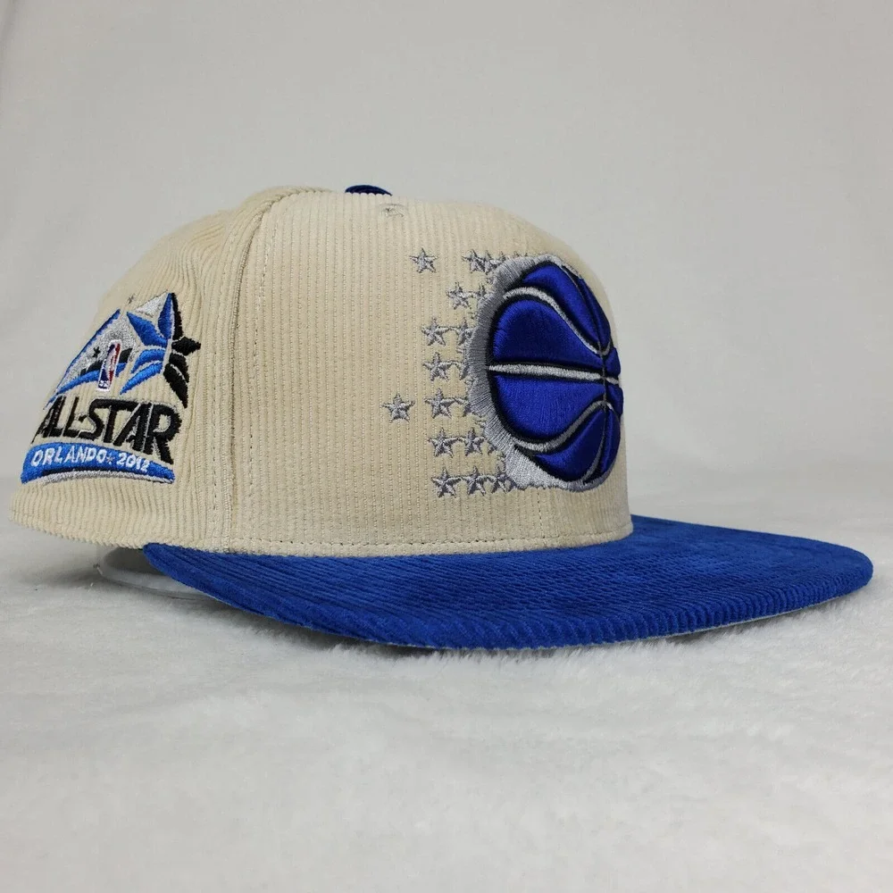 Orlando Magic Mitchell & Ness NBA Fitted 7 1/4 Hat‎ Cap 3D Logo Corduroy NWT